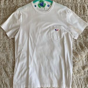 Maison Kitsune short sleeve cotton t-shirt. Classic cut with Tricolor Fox patch